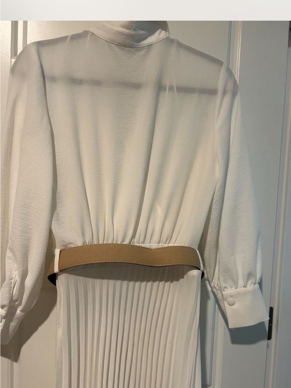 Zara white Pleated midi Dress - Picture 8 of 8